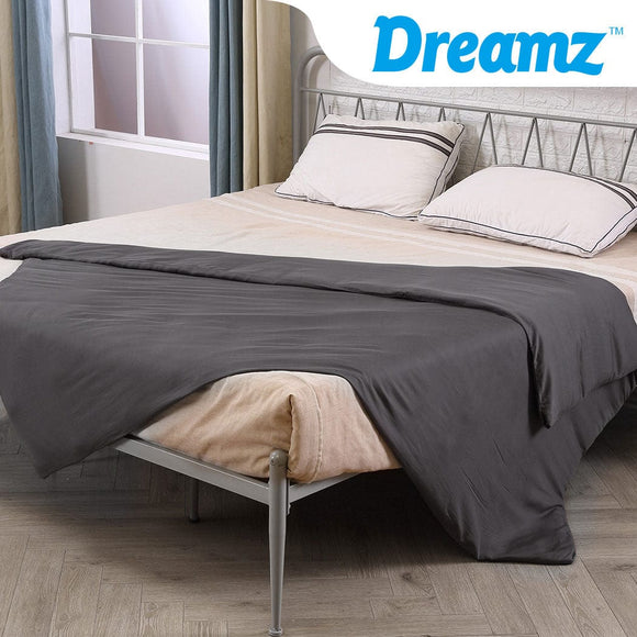 DreamZ 7KG Weighted Blanket Promote Deep Sleep Anti Anxiety Single Dark Grey