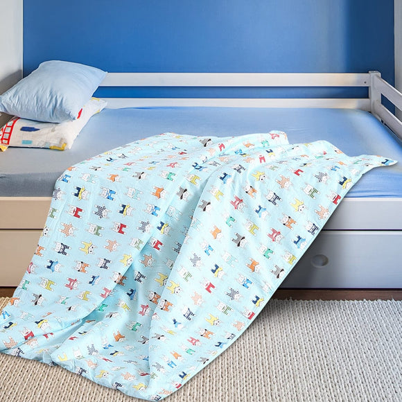 DreamZ Kids Warm Weighted Blanket Lap Pad Cartoon Print Cover Study At Home Blue