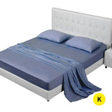 Bed Sheets Bamboo 4 Pcs Cotton-King Size- Bluish Grey DreamZ