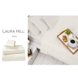 Bed Sheets Microfibre 1000TC 4PC King Sheet Set- Ivory Cotton-Laura Hill