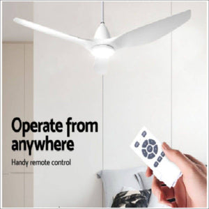 64" DC Motor Ceiling Fan with LED Light with Remote 8H Timer Reverse Mode 5 Speeds White (CF-B-64-334-WH)