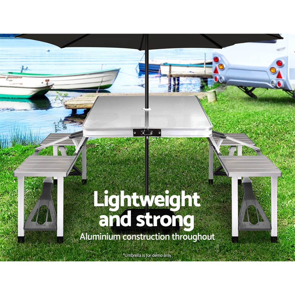Folding Table With 2 x Bench Chairs