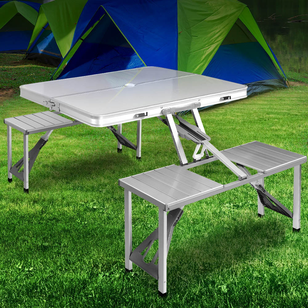 Folding Table With 2 x Bench Chairs