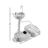 Weisshorn Camping Basin Portable Hand Wash Sink Stand 43L Capacity