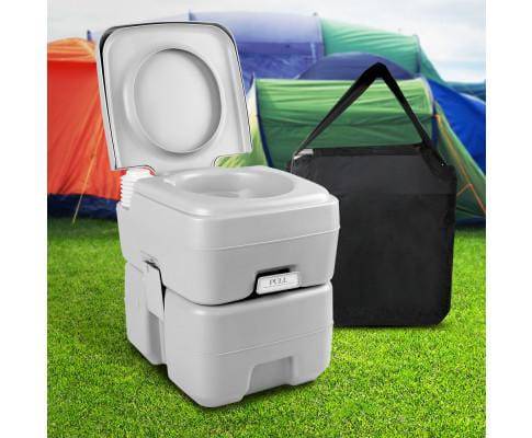 20L Outdoor Portable Toilet Camping Potty Caravan Travel Boating with Carry Bag