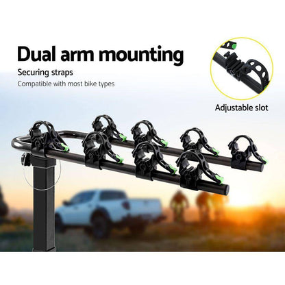 Bicycle Car Rack Tow Bar Mount |  2inch Holds 4x Bikes - Balck