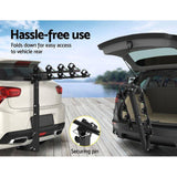 Bicycle Car Rack Tow Bar Mount |  2inch Holds 4x Bikes - Balck