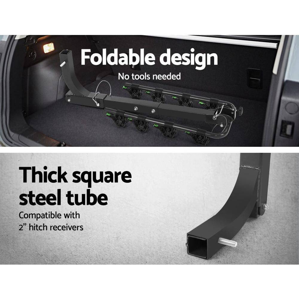 Bicycle Car Rack Tow Bar Mount |  2inch Holds 4x Bikes - Balck