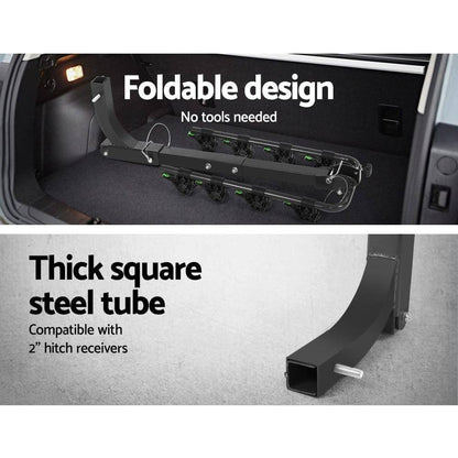 Bicycle Car Rack Tow Bar Mount |  2inch Holds 4x Bikes - Balck