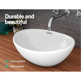 Above Counter Bathroom Basin Oval | Ceramic White 41 x 34 x 14.5cm