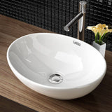 Above Counter Bathroom Basin Oval | Ceramic White 41 x 34 x 14.5cm