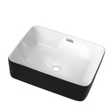 Above Counter Bathroom Basins Bowl | Ceramic Black White 48cm x 37cm x 14cm