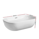Above Counter Bathroom Basins Bowl | Ceramic White 46cm x 33cm x 13cm