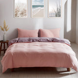 Cosy Club Washed Cotton Quilt Set Pink Purple Single