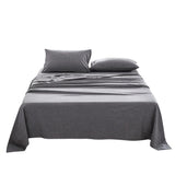 Cosy Club Sheet Set Bed Sheets Set Double Flat Cover Pillow Case Black Essential