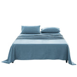 Cosy Club Sheet Set Bed Sheets Set Double Flat Cover Pillow Case Blue Essential