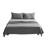 Cosy Club Sheet Set Bed Sheets Set Double Flat Cover Pillow Case Grey Inspired