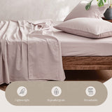 Cosy Club Sheet Set Bed Sheets Set Double Flat Cover Pillow Case Purple Essential