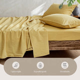 Cosy Club Sheet Set Bed Sheets Set Double Flat Cover Pillow Case Yellow Essential