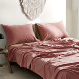 Cosy Club Washed Cotton Sheet Set Pink Brown King