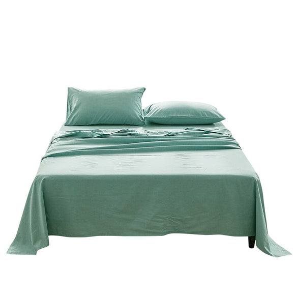 Cosy Club Sheet Set Bed Sheets Set Queen Flat Cover Pillow Case Green Essential