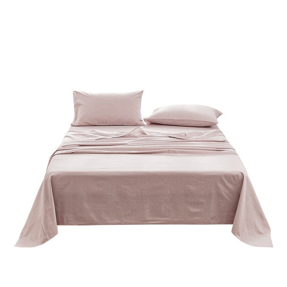 Cosy Club Sheet Set Bed Sheets Set Queen Flat Cover Pillow Case Purple Essential