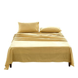 Cosy Club Sheet Set Bed Sheets Set Queen Flat Cover Pillow Case Yellow Essential