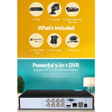 UL-TECH 8CH 5 IN 1 DVR CCTV Security System Video Recorder /w 8 Cameras 1080P HDMI Black