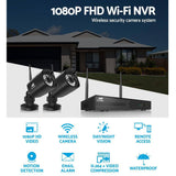 UL-TECH 1080P 8CH NVR Wireless 4 Security Cameras Set