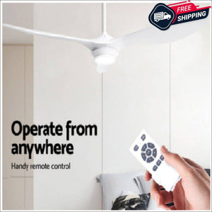 Devanti 52" DC Motor Ceiling Fan with LED Light with Remote 8H Timer Reverse Mode 5 Speeds White (CF-B-52-310B-WH)