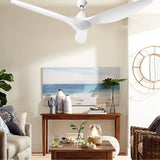 64" DC Motor Ceiling Fan with LED Light with Remote 8H Timer Reverse Mode 5 Speeds White (CF-B-64-334-WH)