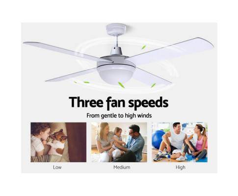Devanti 52" Ceiling Fan - White (CF-RC-52-WH)