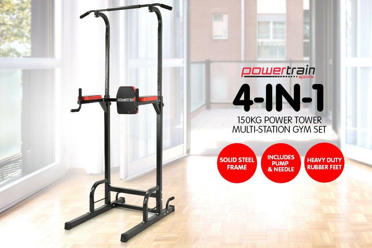 Chin Up Machine Power Tower 4-in-1 Powertrain Load Rating 150kg