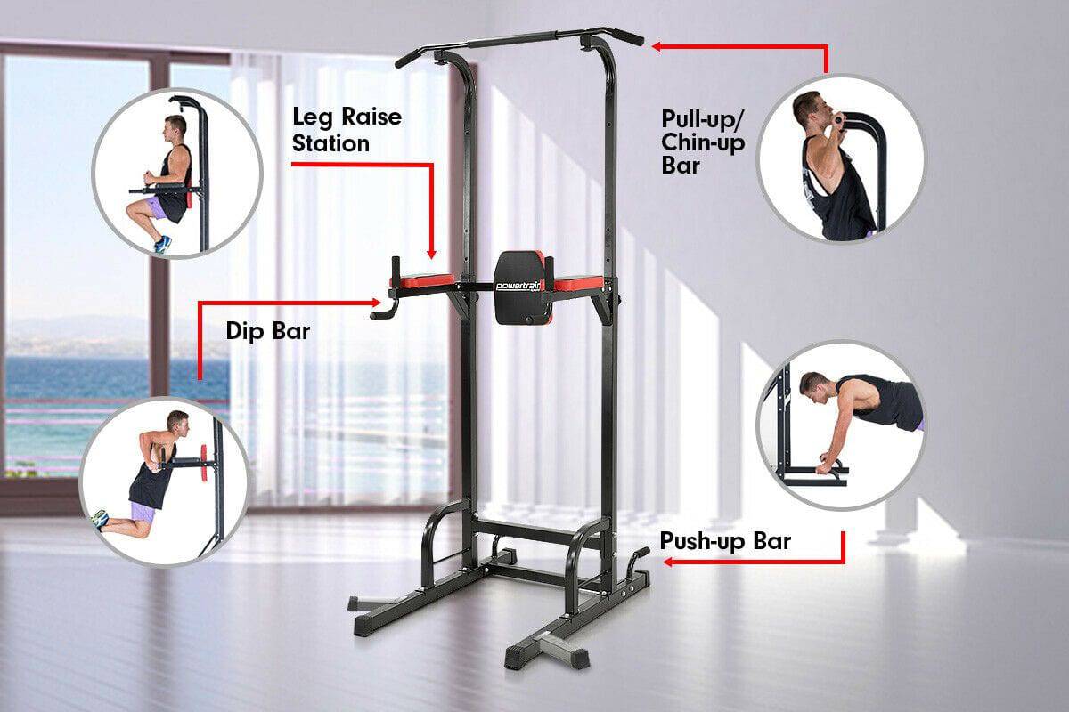 Chin Up Machine Power Tower 4-in-1 Powertrain Load Rating 150kg