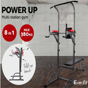 Everfit Weight Bench Chin Up Bar Bench Press Home Gym 380kg Capacity
