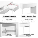 Artiss Metal Desk with 2 Drawers - White