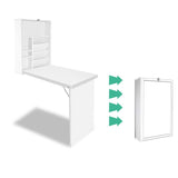 Artiss Foldable Computer Desk with Bookshelf - White