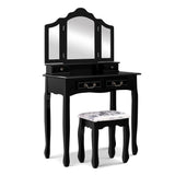 Dressing Table with Mirror - Black