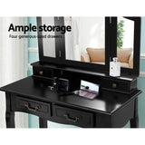 Dressing Table with Mirror - Black