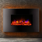 Electric Fireplace Heater Wall Mounted Fire Log Wood Heater Realistic Flame-Devanti 2000W