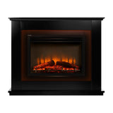 Electric Fireplace Heater Mantle Portable Fire Log Wood Heater 3D Flame Effect Black-Devanti 2000W