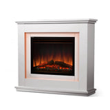 Electric Fireplace Heater Mantle Portable Fire Log Wood Heater 3D Flame White-Devanti 2000W