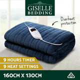 Electric Throw Blanket-Giselle Bedding- Navy Blue -Size 160cm x 130cm