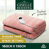 Electric Throw Blanket-Giselle Bedding- Pink-Size 160cm x 130cm
