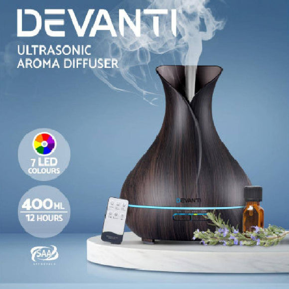Essential Oil Diffuser Ultrasonic Air Humidifier Mist-400ml--7 Colors, Remote