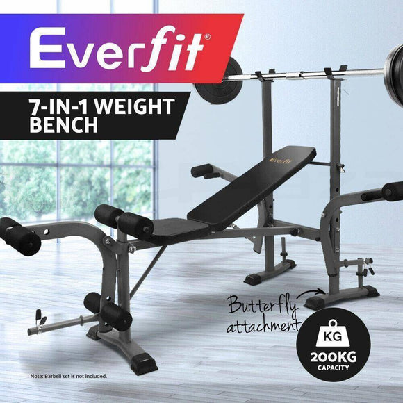 Everfit Weight Bench 8 in 1 Bench Press Adjustable Home Gym Station 200kg