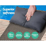 2x Sun Lounge Outdoor Furniture Wicker Lounger Rattan Day Bed Garden Patio Grey