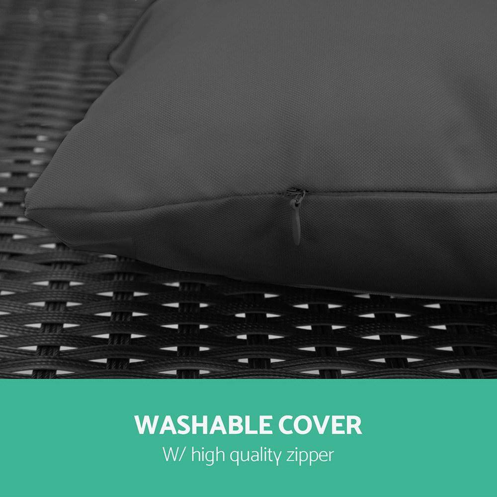 Outdoor Wicker Sun Lounge - Black