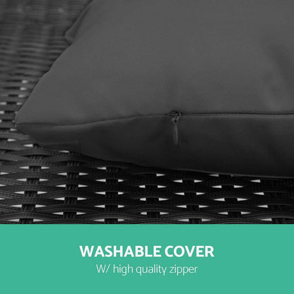 Outdoor Wicker Sun Lounge - Black