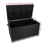 320L Outdoor Wicker Storage Box - Black